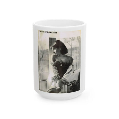 Yvonne Romaine #53 (Vintage Female Icon) White Coffee Mug-15oz-Go Mug Yourself