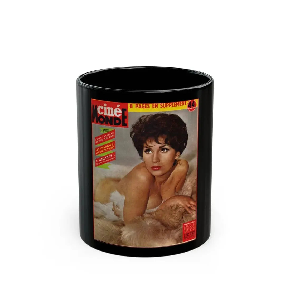 Yvonne Romaine #57 (Vintage Female Icon) Black Coffee Mug 11oz - Go Mug Yourself