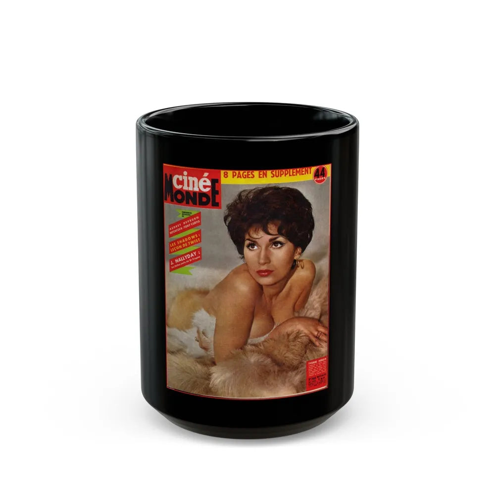 Yvonne Romaine #57 (Vintage Female Icon) Black Coffee Mug-15oz-Go Mug Yourself