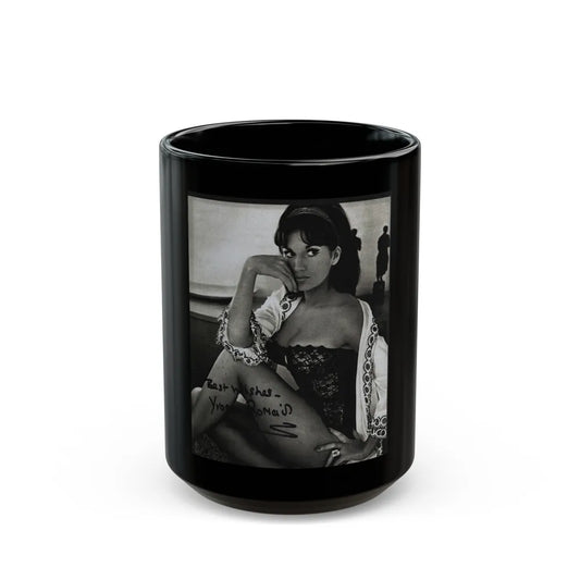 Yvonne Romaine #62 (Vintage Female Icon) Black Coffee Mug-15oz-Go Mug Yourself