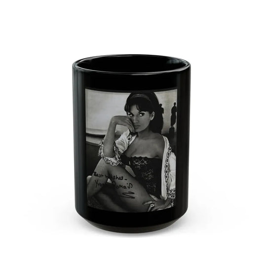 Yvonne Romaine #62 (Vintage Female Icon) Black Coffee Mug 15oz - Go Mug Yourself