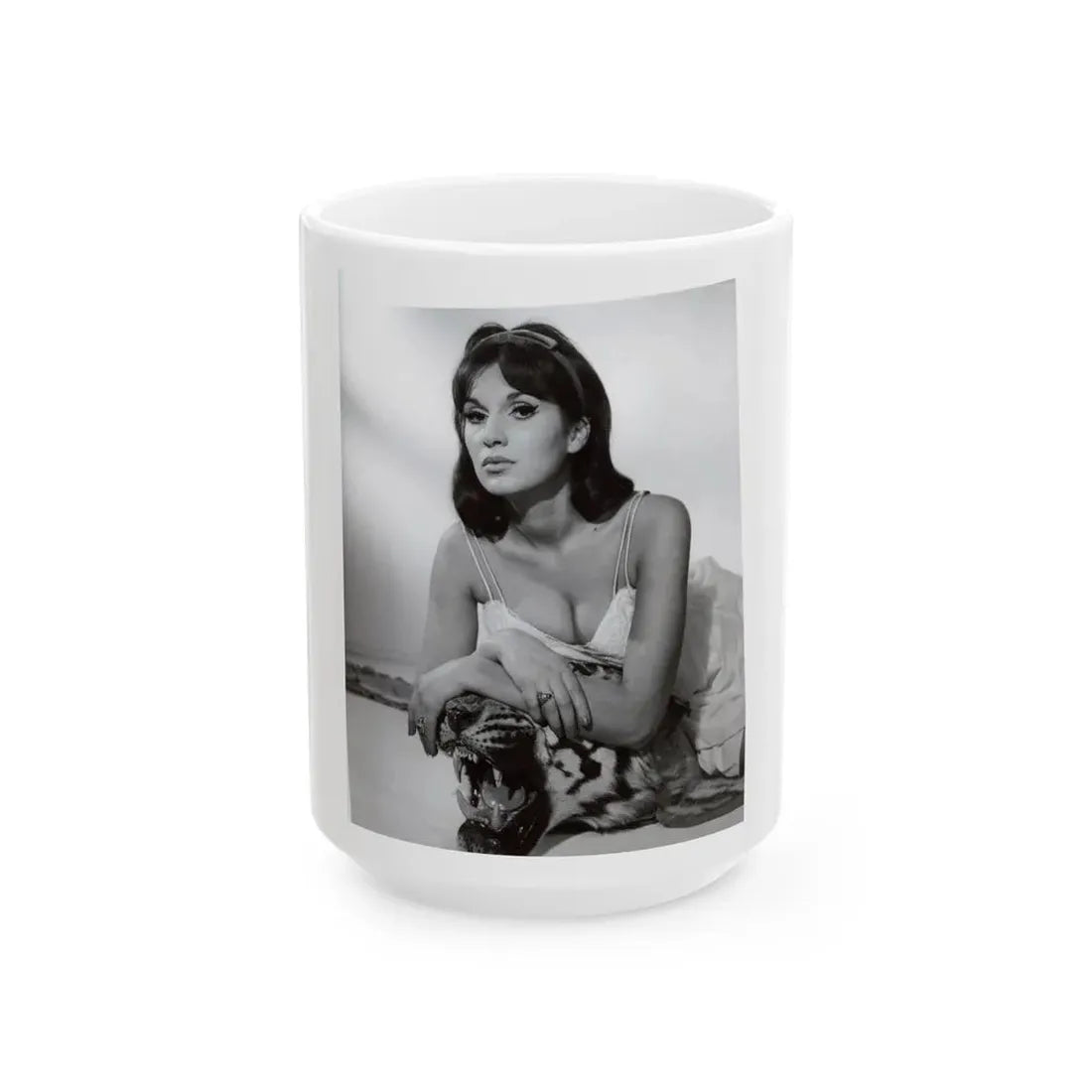 Yvonne Romaine #64 (Vintage Female Icon) White Coffee Mug 15oz - Go Mug Yourself