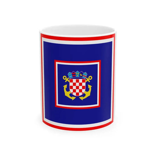 Zastava admirala flote OS RH (Croatia) White Coffee Mug 11oz - Go Mug Yourself