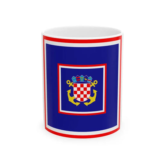 Zastava admirala flote OS RH (Croatia) White Coffee Mug 11oz - Go Mug Yourself