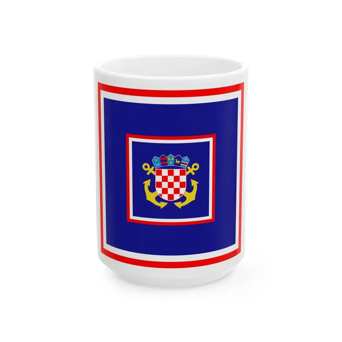 Zastava admirala flote OS RH (Croatia) White Coffee Mug 15oz - Go Mug Yourself
