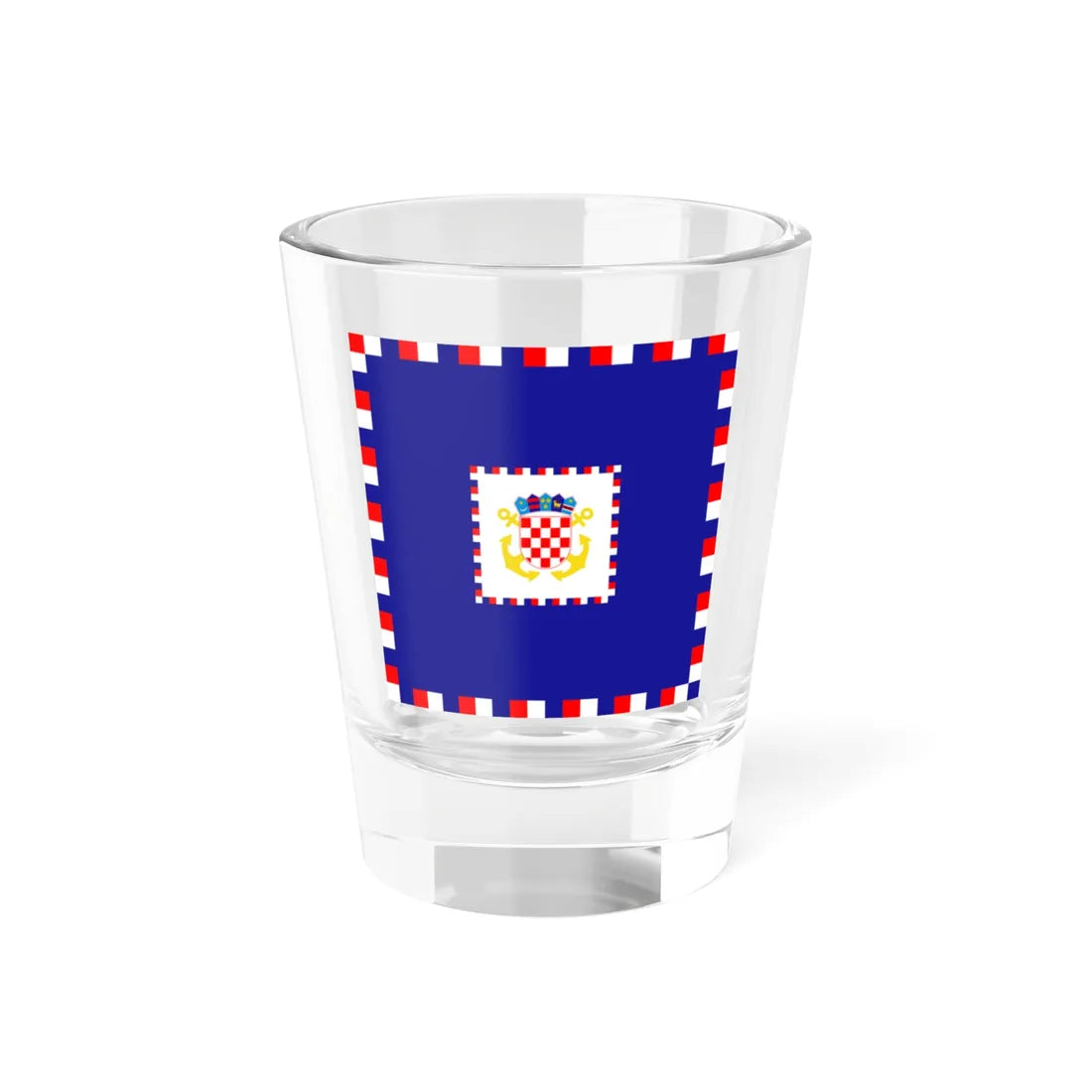 Zastava admirala OS RH (Croatia) Shot Glass 1.5oz 1.5oz - Go Mug Yourself