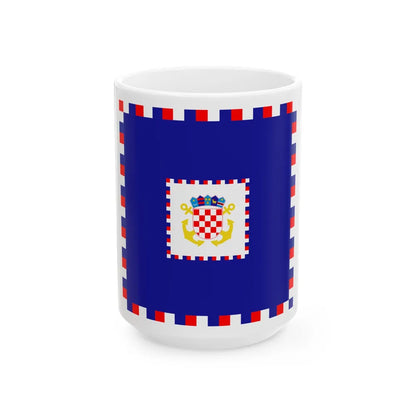 Zastava admirala OS RH (Croatia) White Coffee Mug 15oz - Go Mug Yourself