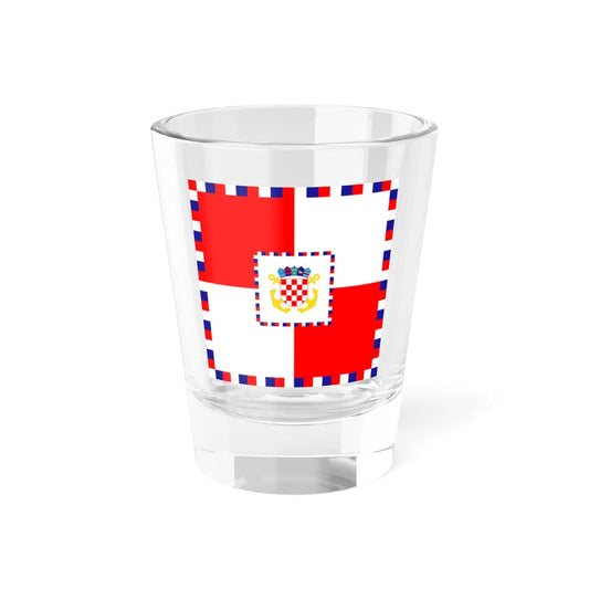 Zastava kontraadmirala OS RH (Croatia) Shot Glass 1.5oz 1.5oz - Go Mug Yourself