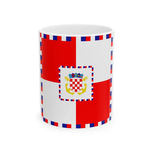 Zastava kontraadmirala OS RH (Croatia) White Coffee Mug 11oz - Go Mug Yourself
