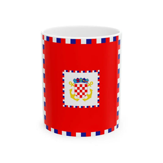Zastava viceadmirala OS RH (Croatia) White Coffee Mug 11oz - Go Mug Yourself