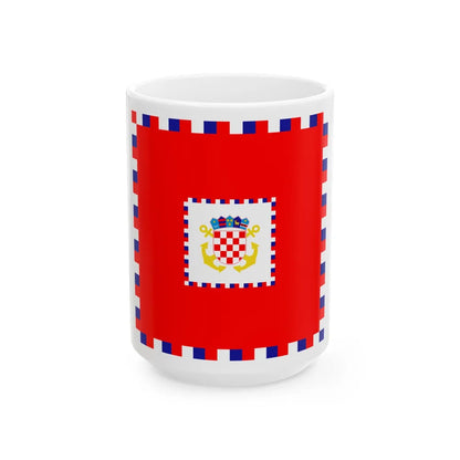 Zastava viceadmirala OS RH (Croatia) White Coffee Mug 15oz - Go Mug Yourself