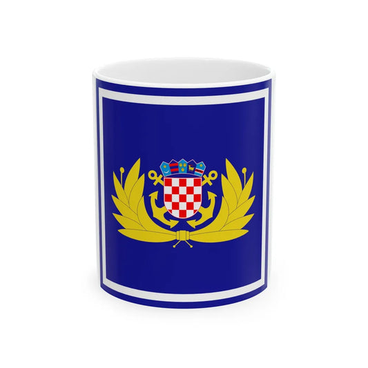 Zastava zapovjednika HRM (Croatia) White Coffee Mug 11oz - Go Mug Yourself