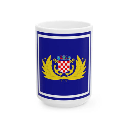 Zastava zapovjednika HRM (Croatia) White Coffee Mug 15oz - Go Mug Yourself