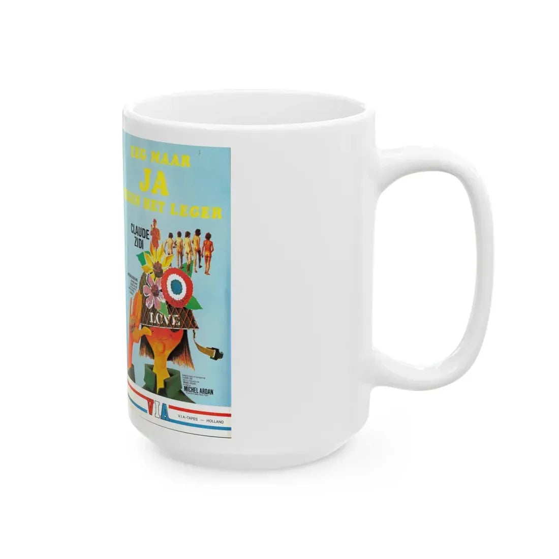 ZEG MAAR JA TEGEN HET LEGER (VHS COVER) - White Coffee Mug - Go Mug Yourself