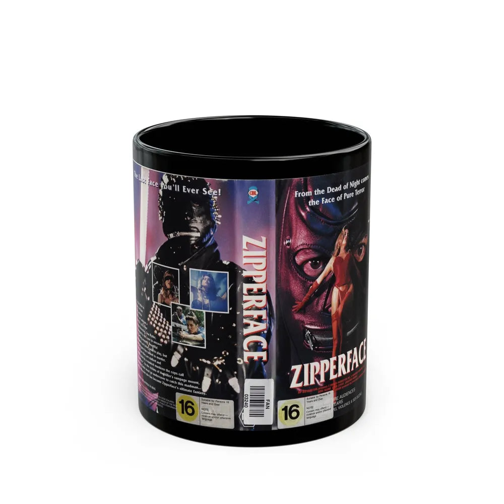 ZIPPERFACE (VHS COVER) - Black Coffee Mug-11oz-Go Mug Yourself