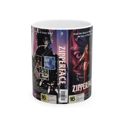 ZIPPERFACE (VHS COVER) - White Coffee Mug-11oz-Go Mug Yourself