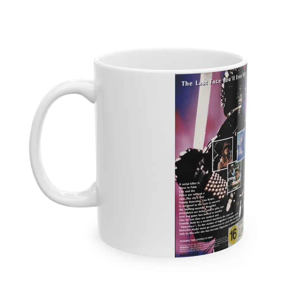 ZIPPERFACE (VHS COVER) - White Coffee Mug-Go Mug Yourself