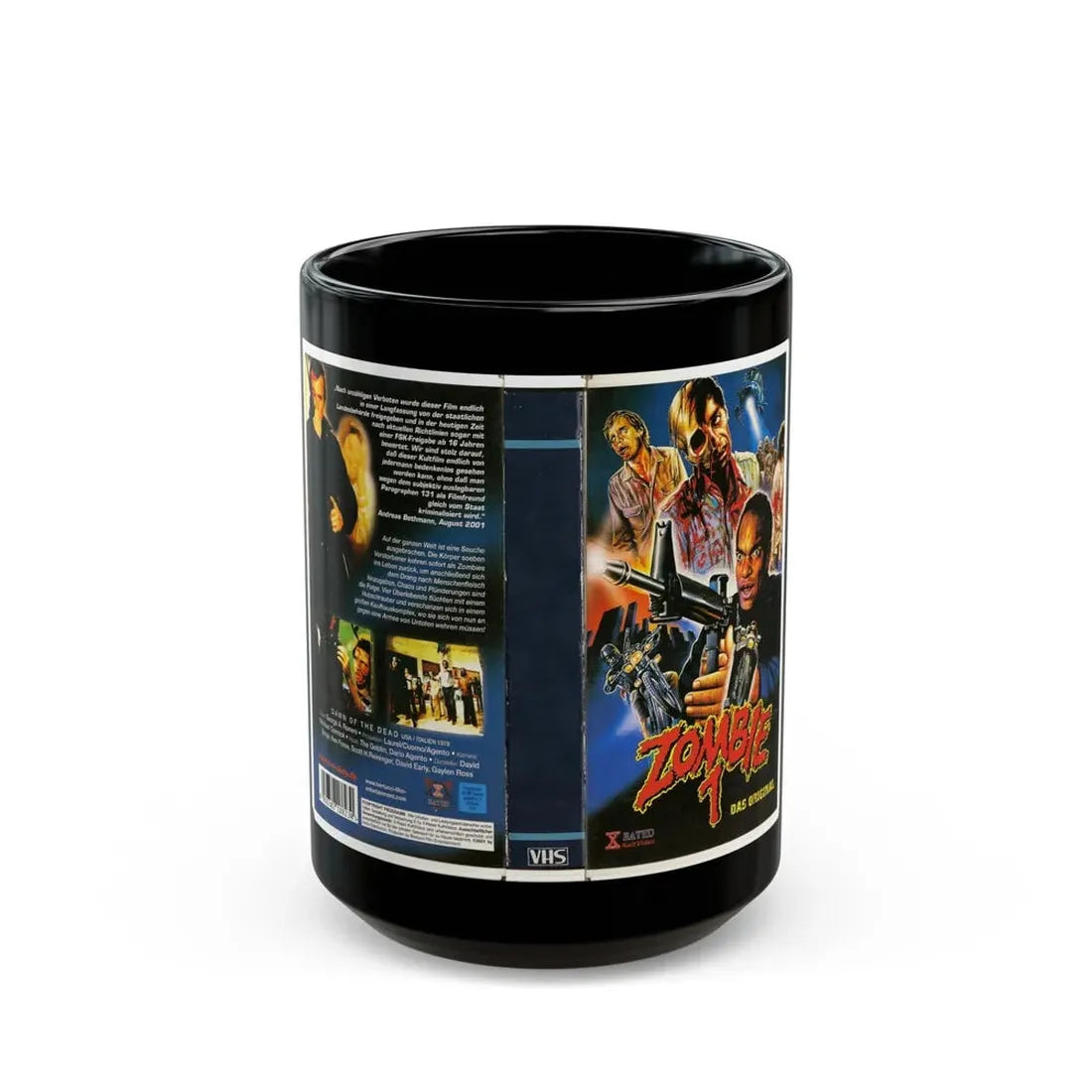 ZOMBIE 1 DAS ORIGINAL GERMANY (VHS COVER) - Black Coffee Mug 15oz - Go Mug Yourself