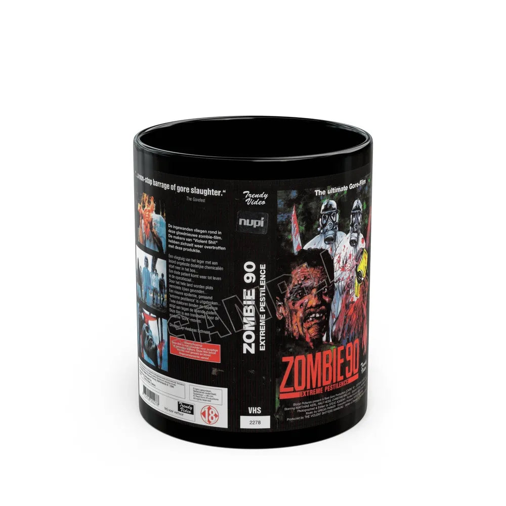 ZOMBIE 90 EXTREME PESTILENCE (VHS COVER) - Black Coffee Mug-11oz-Go Mug Yourself