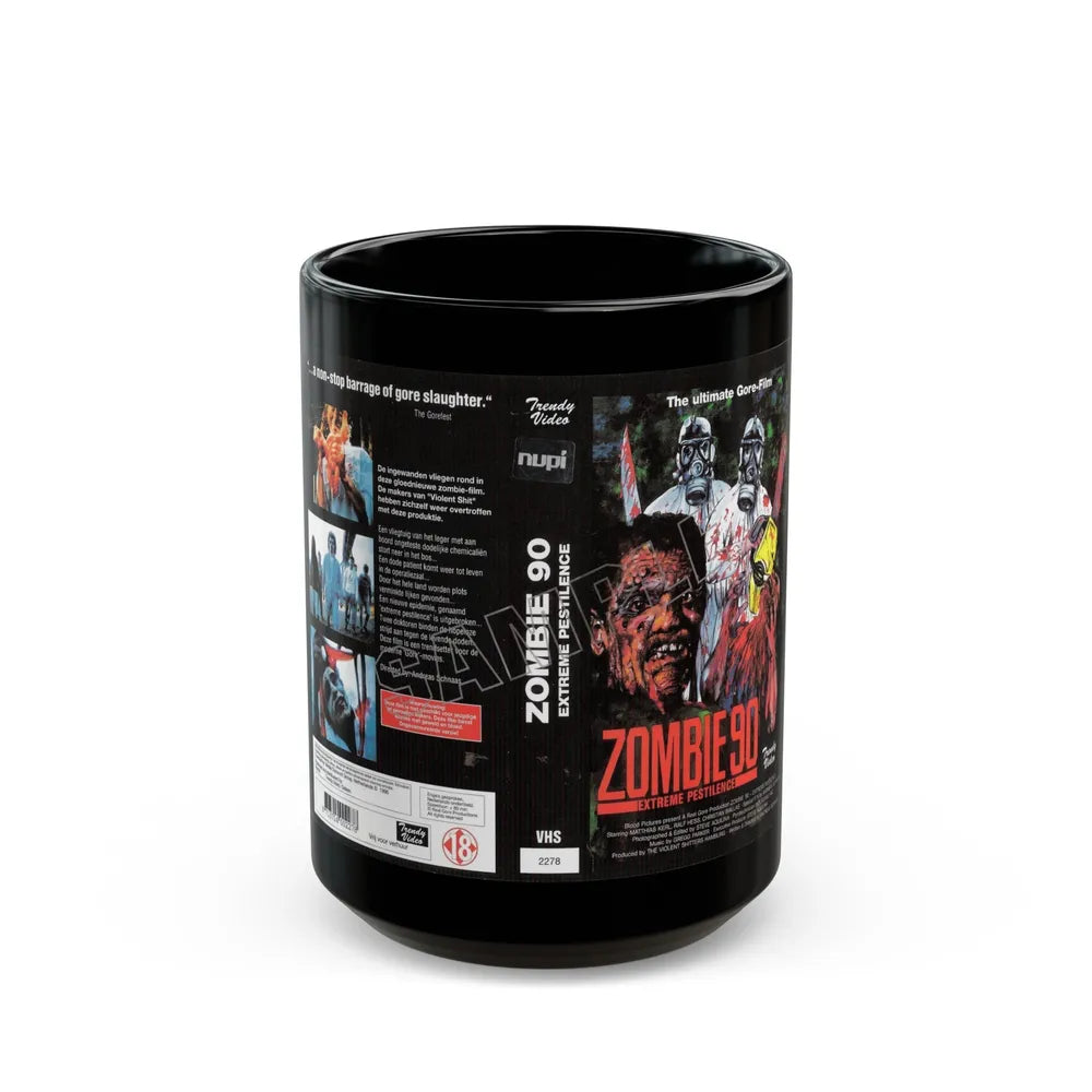 ZOMBIE 90 EXTREME PESTILENCE (VHS COVER) - Black Coffee Mug-15oz-Go Mug Yourself