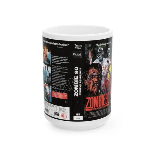 ZOMBIE 90 EXTREME PESTILENCE (VHS COVER) - White Coffee Mug 15oz - Go Mug Yourself