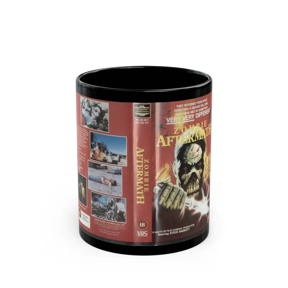 ZOMBIE AFTERMATH (VHS COVER) - Black Coffee Mug-11oz-Go Mug Yourself