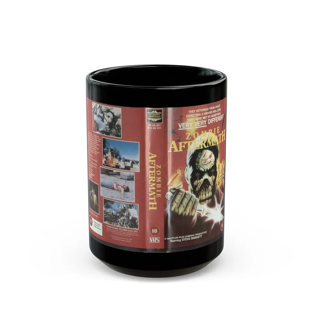 ZOMBIE AFTERMATH (VHS COVER) - Black Coffee Mug-15oz-Go Mug Yourself