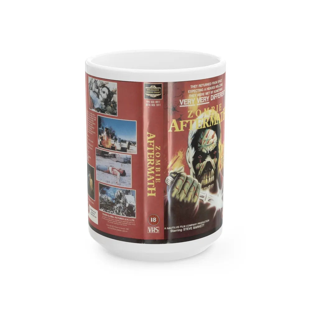 ZOMBIE AFTERMATH (VHS COVER) - White Coffee Mug-15oz-Go Mug Yourself