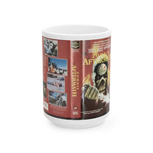 ZOMBIE AFTERMATH (VHS COVER) - White Coffee Mug 15oz - Go Mug Yourself