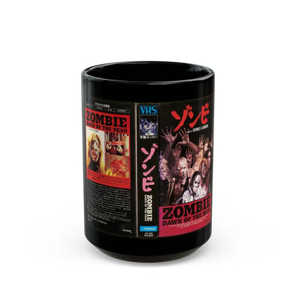 ZOMBIE DAWN OF THE DEAD JAPAN (VHS COVER) - Black Coffee Mug-15oz-Go Mug Yourself