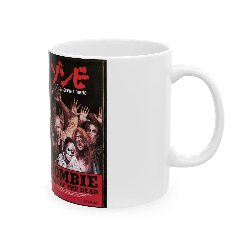 ZOMBIE DAWN OF THE DEAD (VHS COVER) - White Coffee Mug-Go Mug Yourself