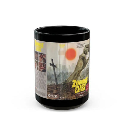 ZOMBIE FLESH EATERS STRONG UNCUT VERSION (VHS COVER) - Black Coffee Mug 15oz - Go Mug Yourself