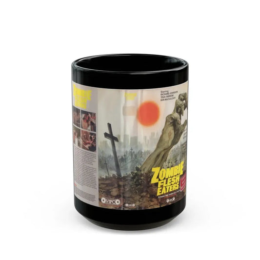 ZOMBIE FLESH EATERS STRONG UNCUT VERSION (VHS COVER) - Black Coffee Mug 15oz - Go Mug Yourself