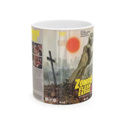 ZOMBIE FLESH EATERS STRONG UNCUT VERSION (VHS COVER) - White Coffee Mug 11oz - Go Mug Yourself