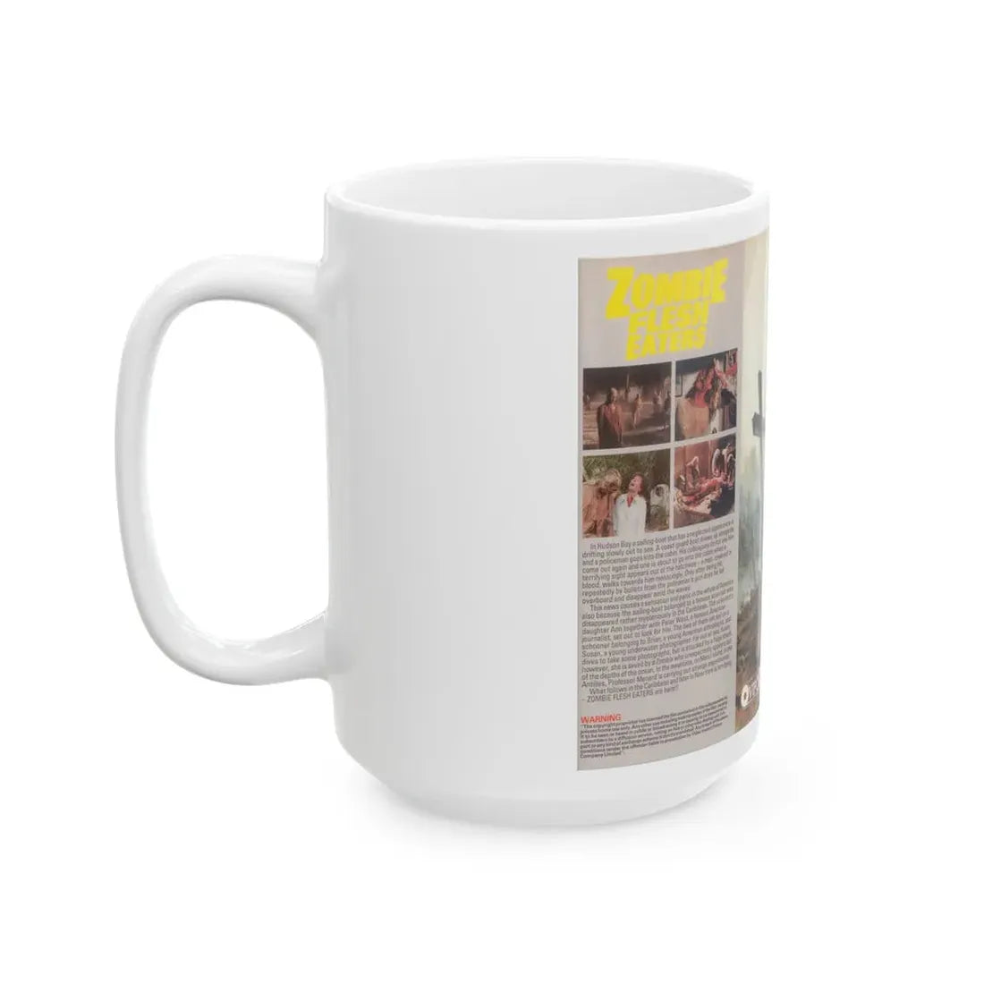 ZOMBIE FLESH EATERS STRONG UNCUT VERSION (VHS COVER) - White Coffee Mug - Go Mug Yourself