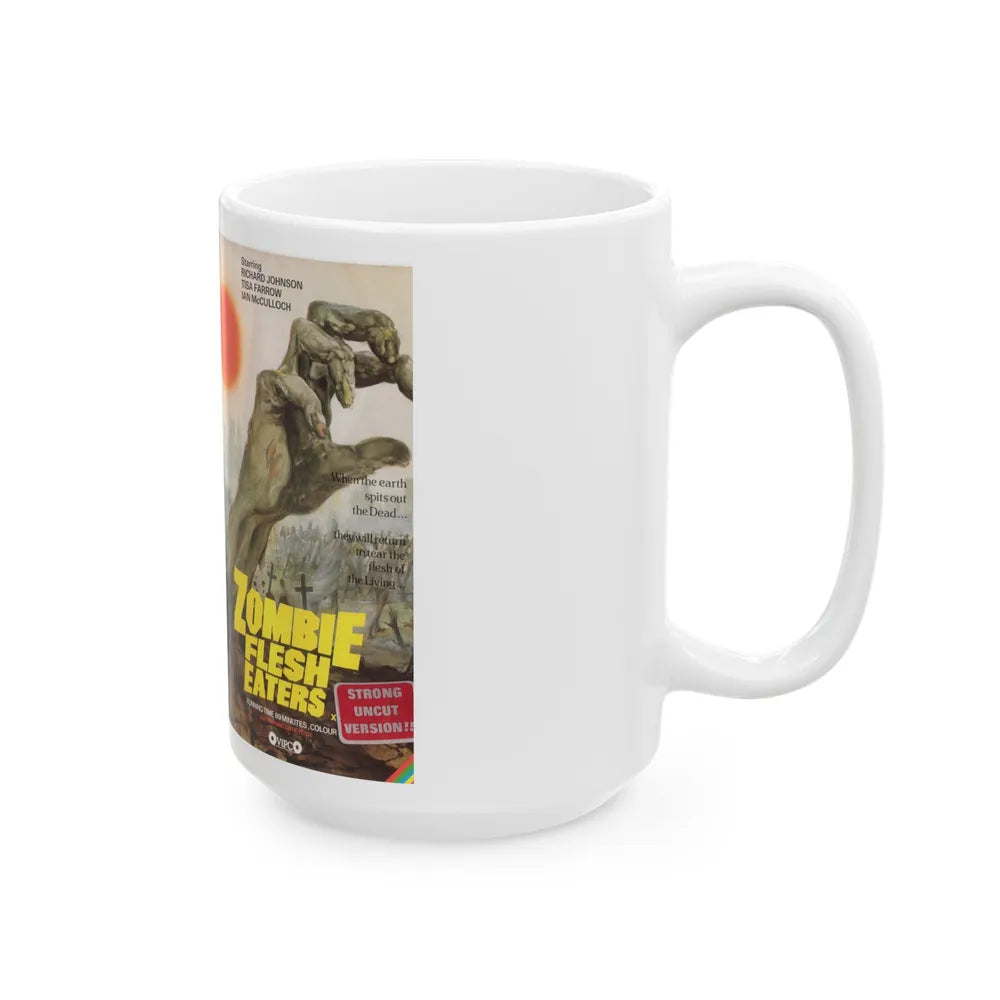 ZOMBIE FLESH EATERS STRONG UNCUT VERSION (VHS COVER) - White Coffee Mug-Go Mug Yourself