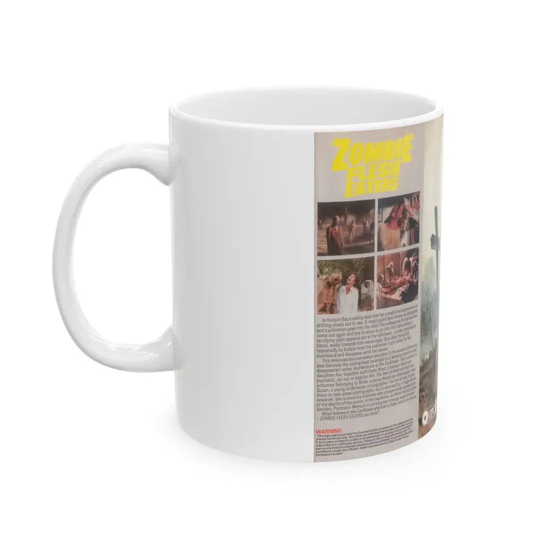 ZOMBIE FLESH EATERS STRONG UNCUT VERSION (VHS COVER) - White Coffee Mug - Go Mug Yourself