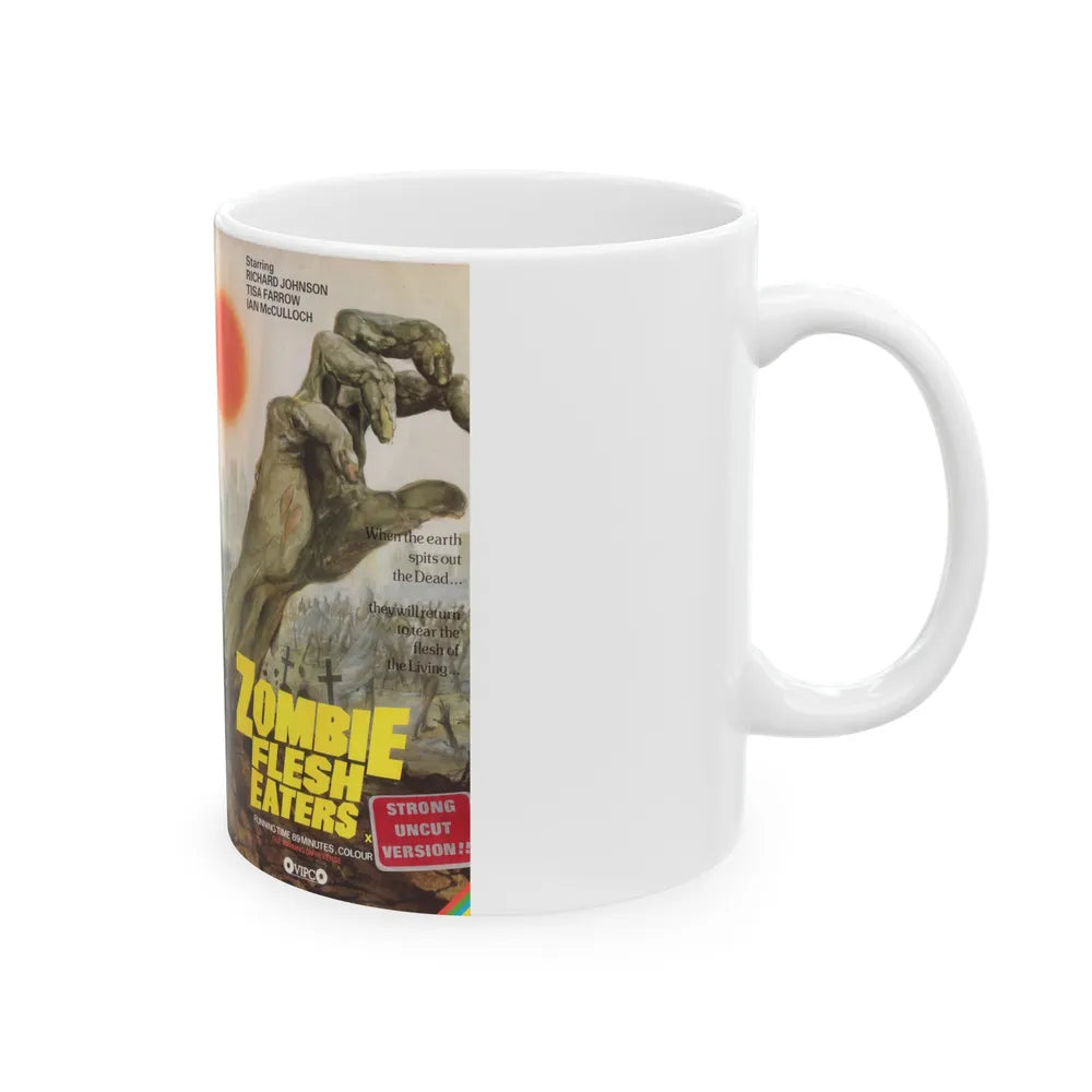 ZOMBIE FLESH EATERS STRONG UNCUT VERSION (VHS COVER) - White Coffee Mug-Go Mug Yourself