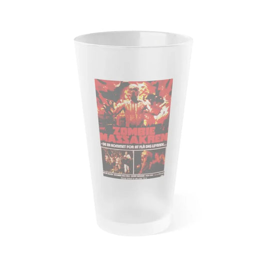 ZOMBIE HOLOCAUST (DANISH) 1980 Movie Poster - Frosted Pint Glass 16oz Default Title - Go Mug Yourself