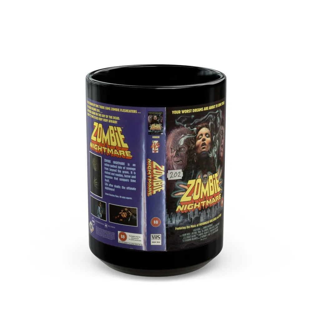 ZOMBIE NIGHTMARE (VHS COVER) - Black Coffee Mug-15oz-Go Mug Yourself