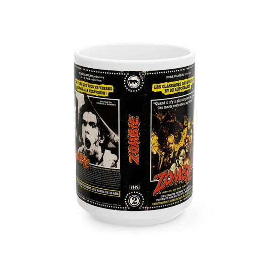 ZOMBIE (VHS COVER) - White Coffee Mug-15oz-Go Mug Yourself