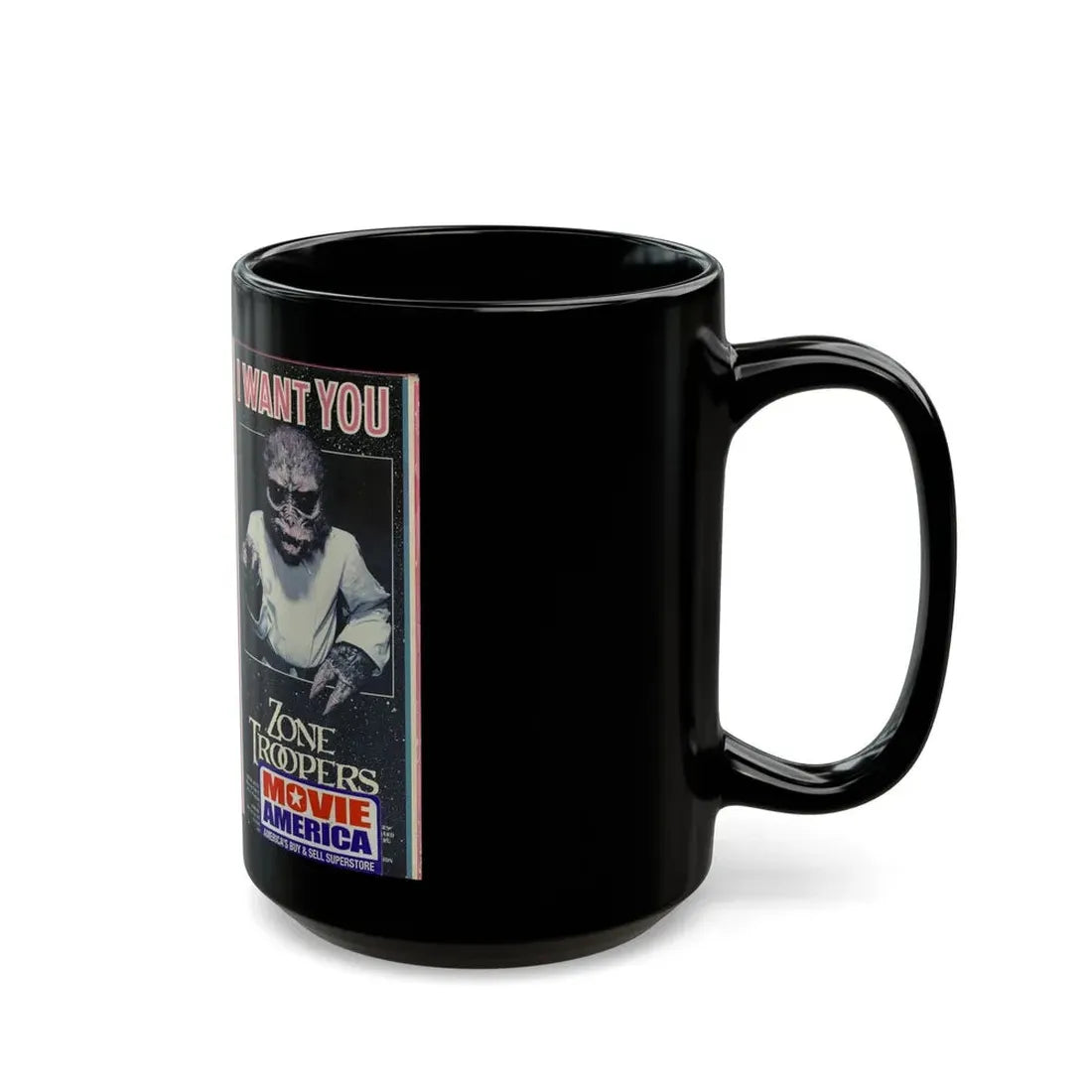 ZONE TROOPERS MOVIE AMERICA (VHS COVER) - Black Coffee Mug - Go Mug Yourself