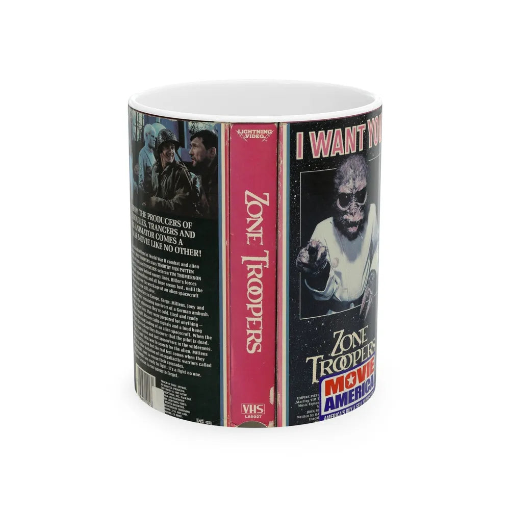 ZONE TROOPERS MOVIE AMERICA (VHS COVER) - White Coffee Mug-11oz-Go Mug Yourself