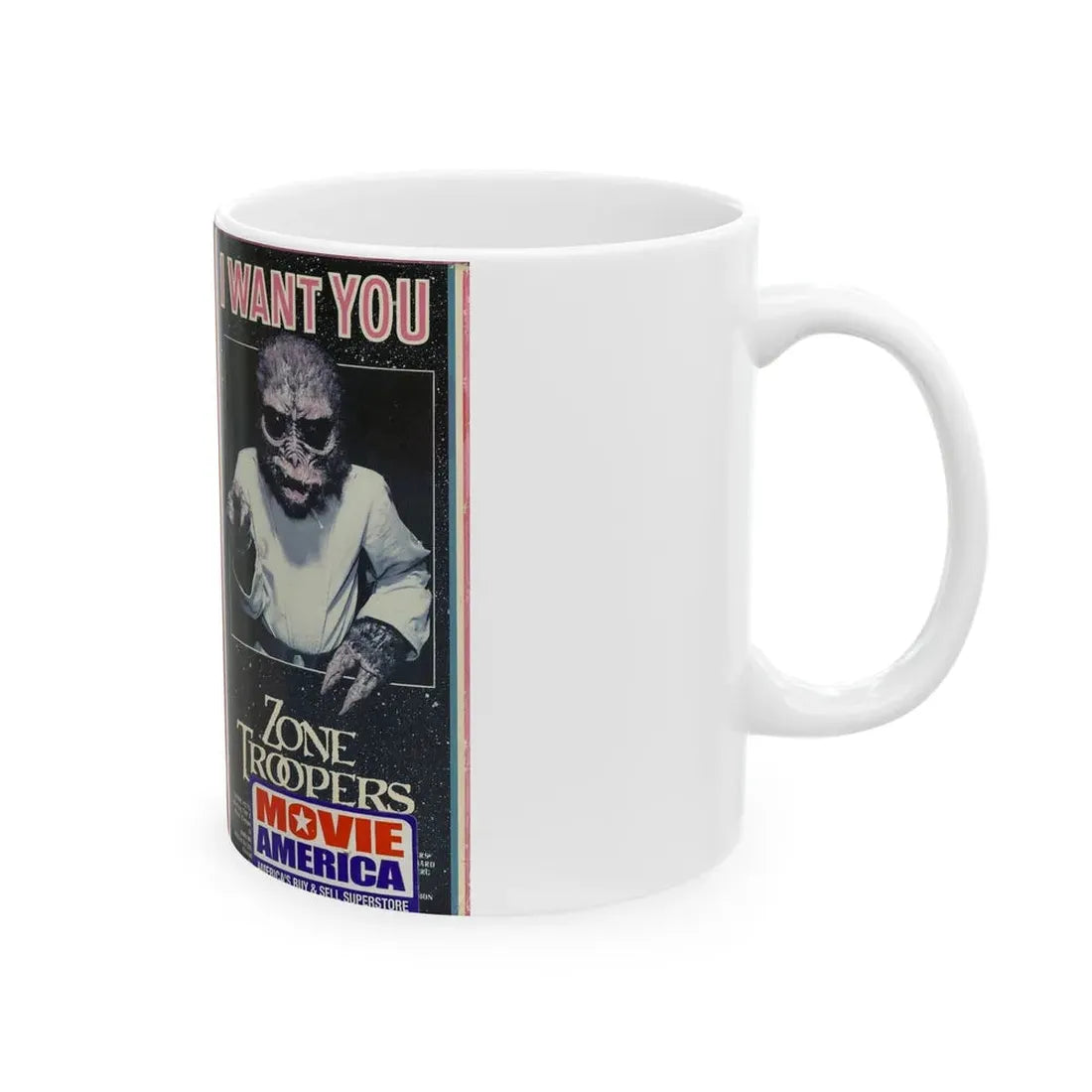 ZONE TROOPERS MOVIE AMERICA (VHS COVER) - White Coffee Mug - Go Mug Yourself