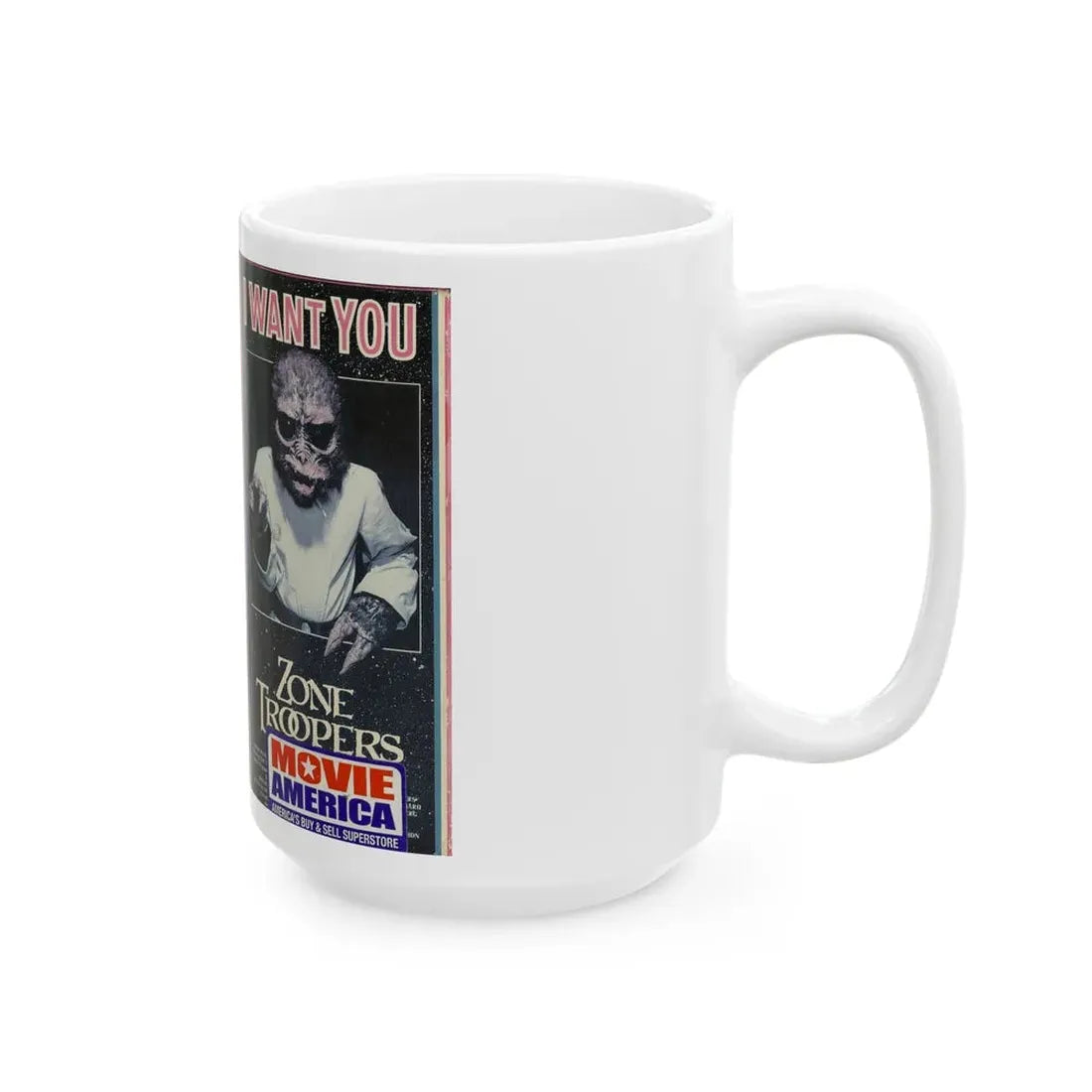 ZONE TROOPERS MOVIE AMERICA (VHS COVER) - White Coffee Mug - Go Mug Yourself