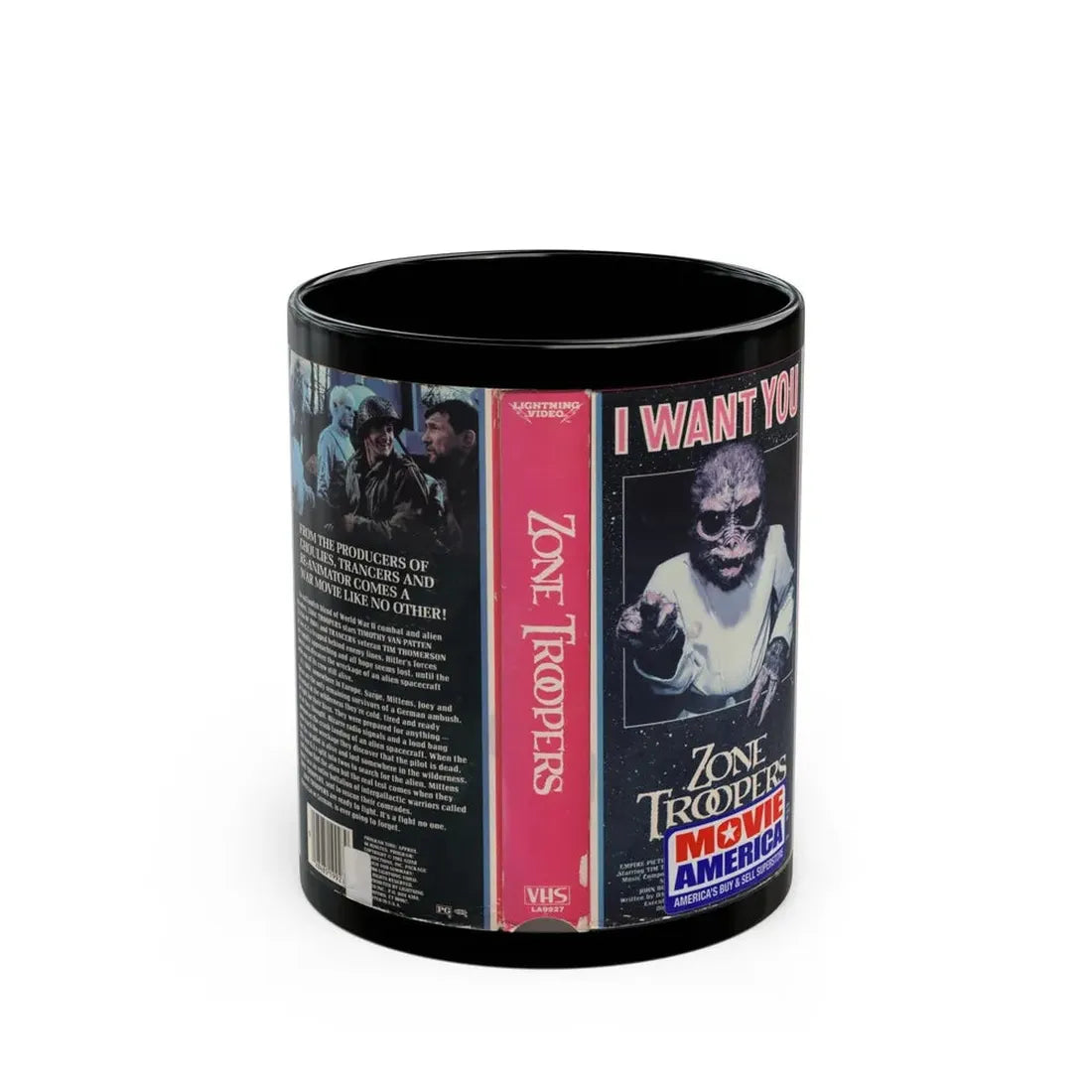 ZONE TROOPERS (VHS COVER) - Black Coffee Mug 11oz - Go Mug Yourself