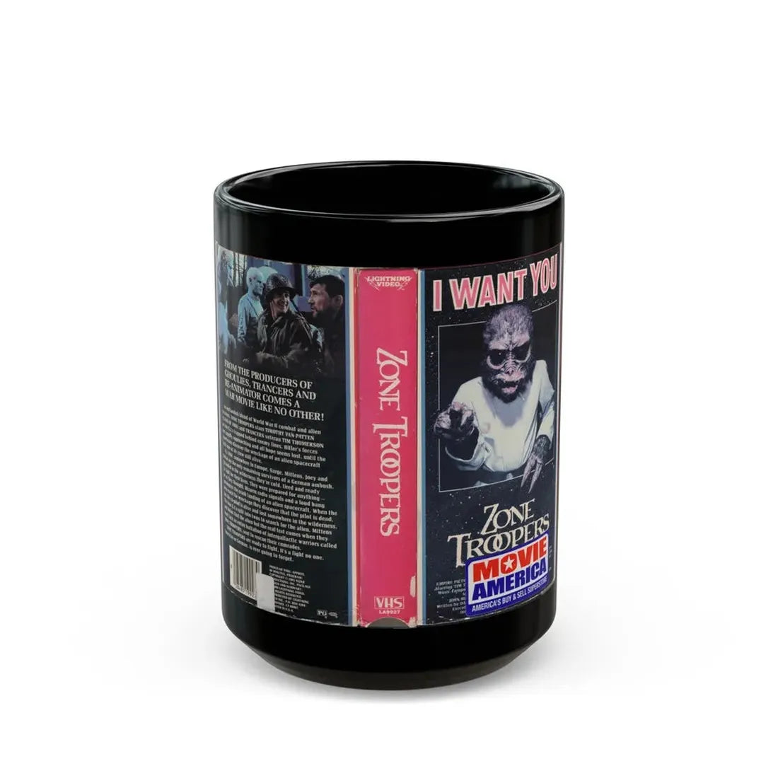 ZONE TROOPERS (VHS COVER) - Black Coffee Mug 15oz - Go Mug Yourself