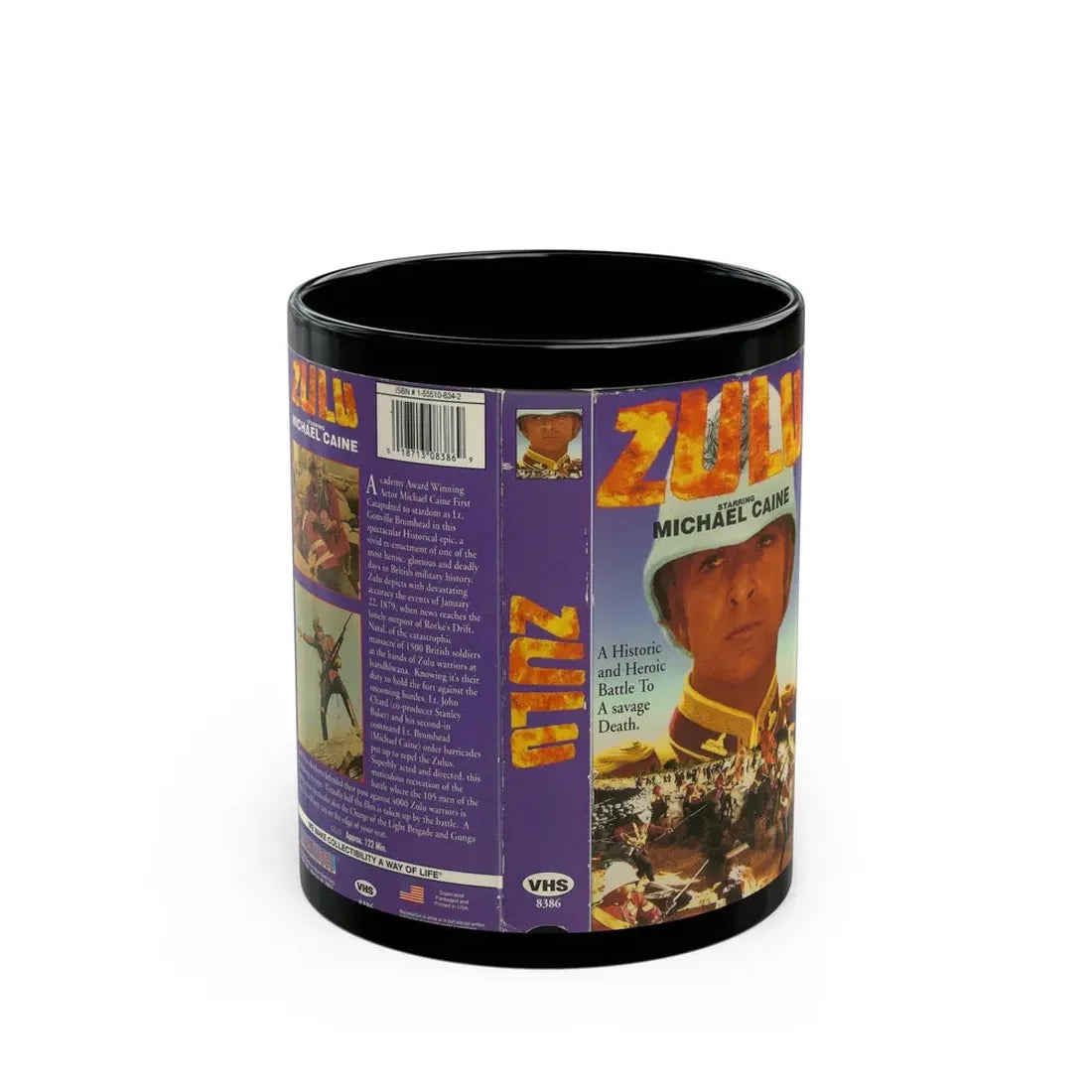 ZULU MICHAEL CAINE (VHS COVER) - Black Coffee Mug 11oz - Go Mug Yourself