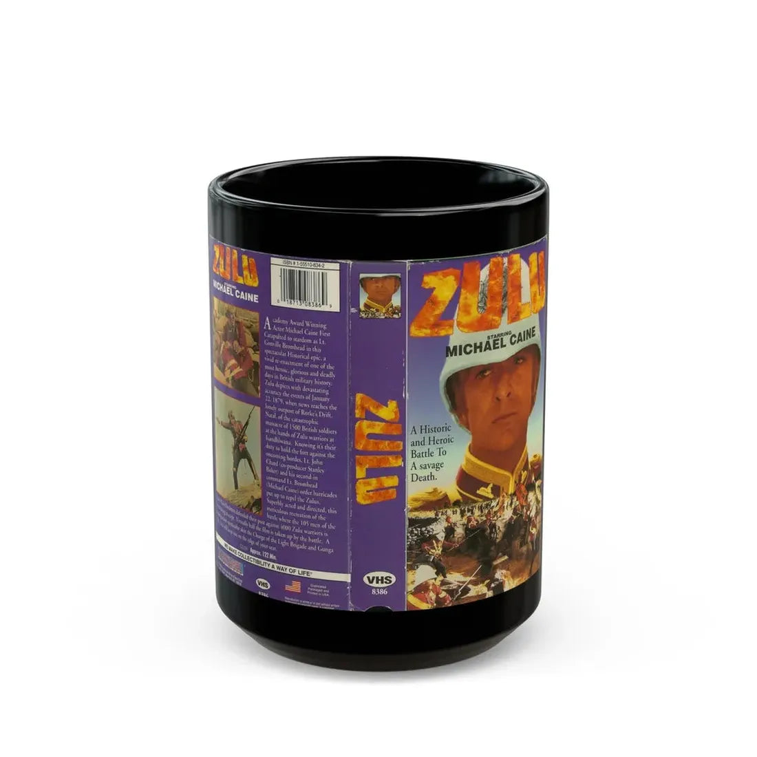 ZULU MICHAEL CAINE (VHS COVER) - Black Coffee Mug 15oz - Go Mug Yourself