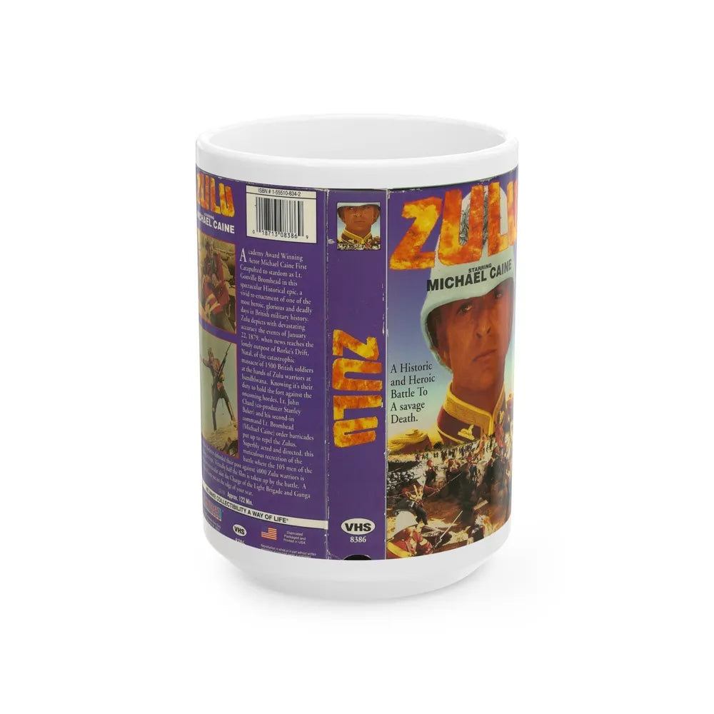 ZULU MICHAEL CAINE (VHS COVER) - White Coffee Mug-15oz-Go Mug Yourself